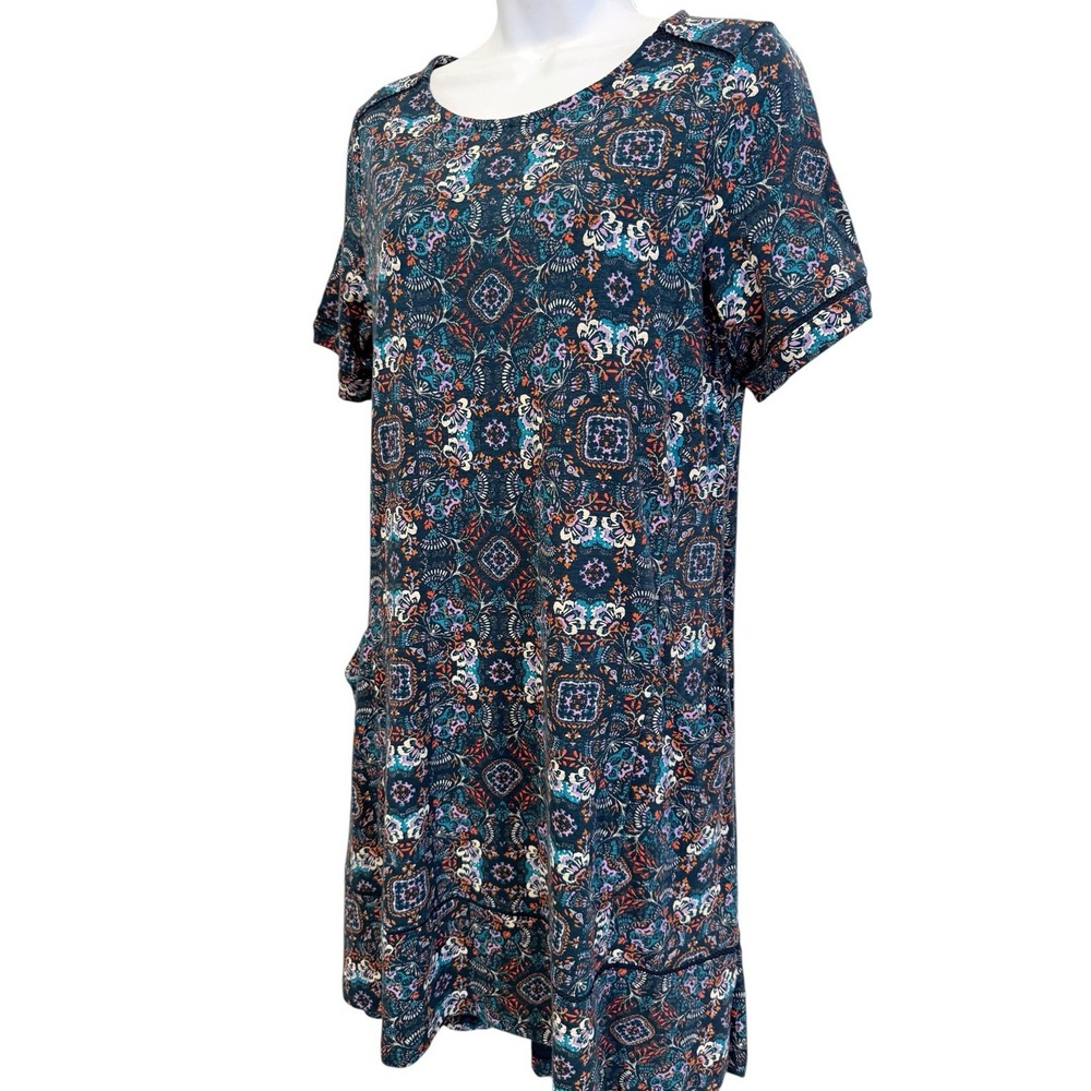 NWT Fat Face Simone Dress 6 Mirrored Jersey Teal UK 10 Pockets Boho - Picture 3 of 16
